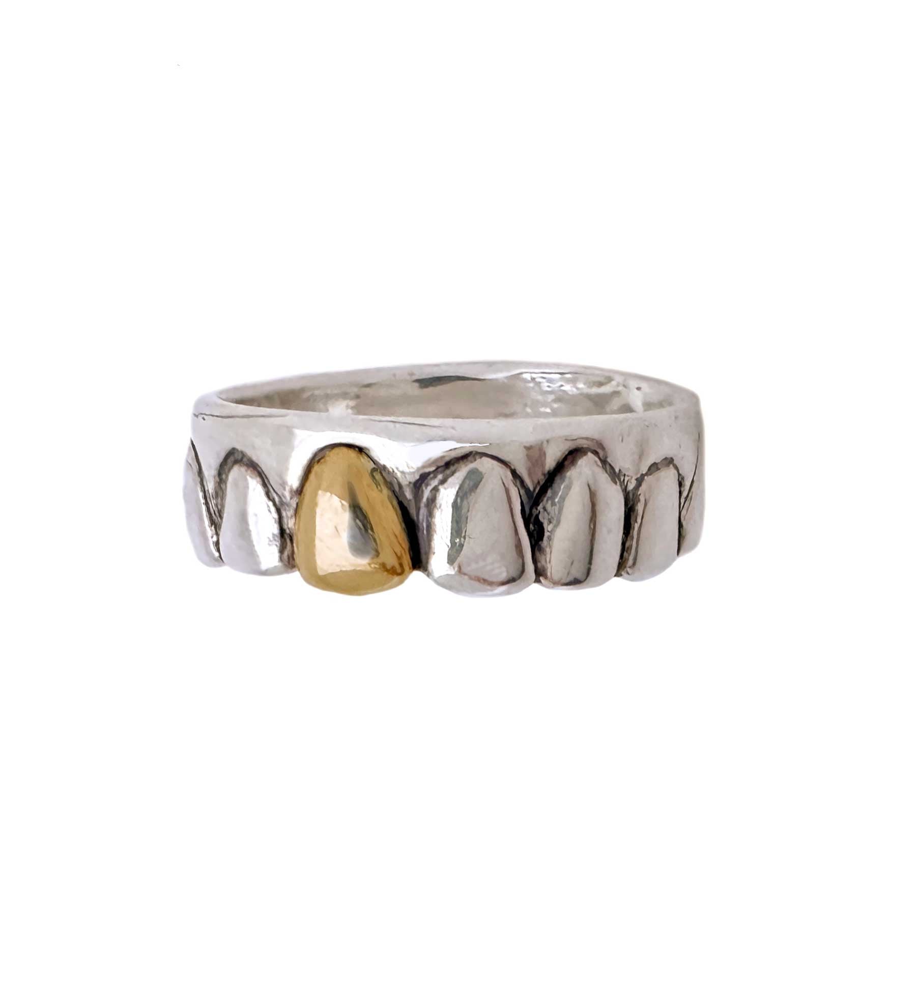 gold tooth ring by Anomaly Jewelry