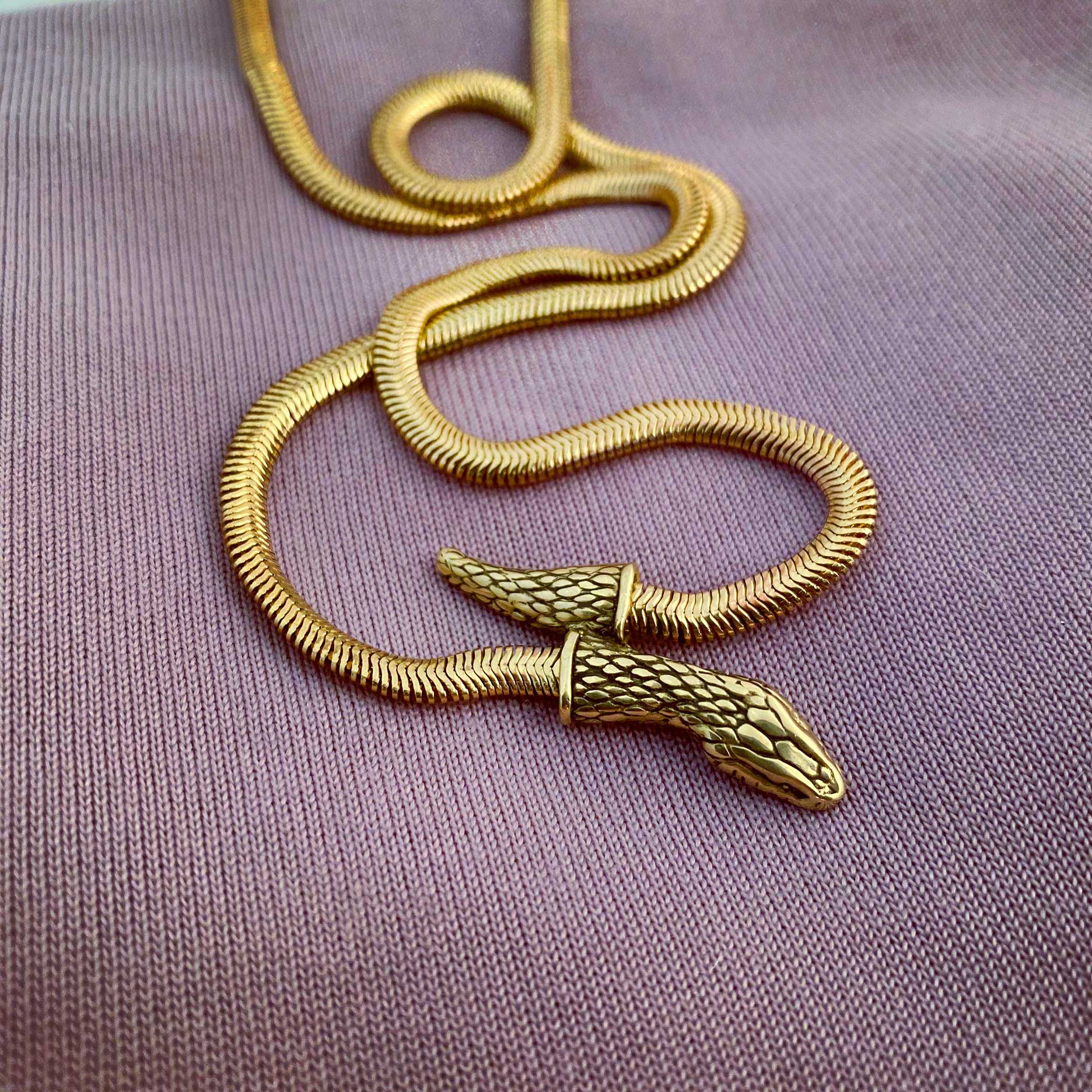 Salve 'Serpent' Gold Zircon Studded Choker Flexible Party Necklace