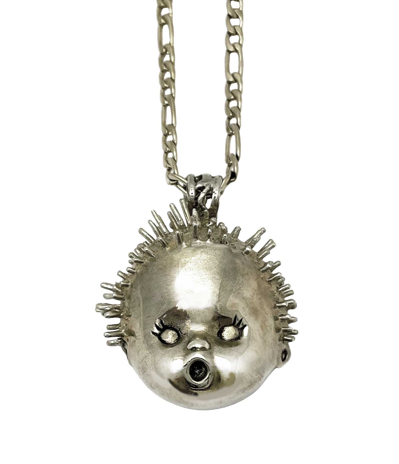 Baby Doll Head Haircut Mishap Necklace